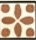 Terracotta flower ceramic tile